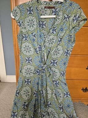 Tea Collection Green and Blue Floral Maxi Dress